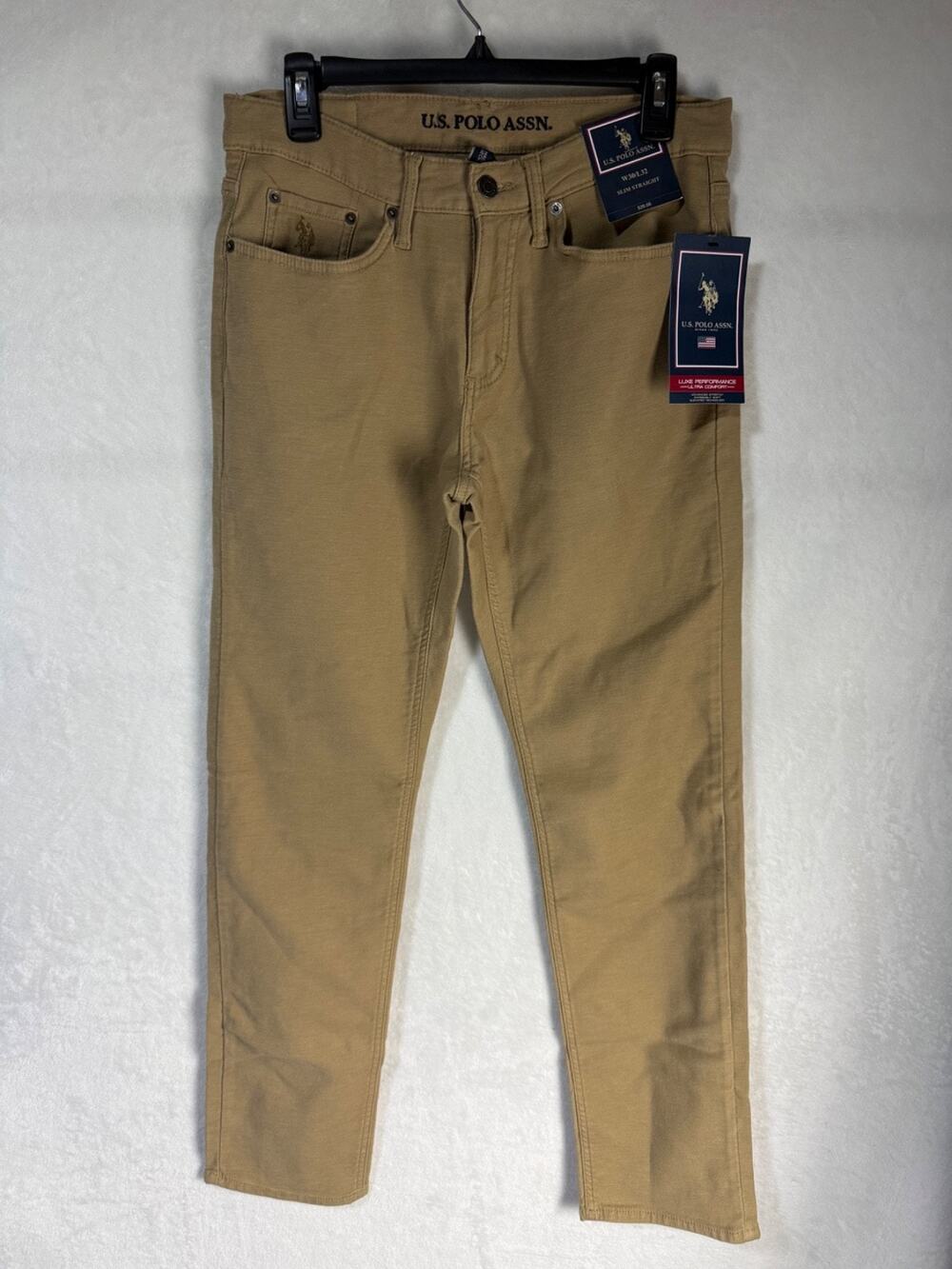 U.S. Polo ASSN. Luxe Performance Slim Straight Khaki Pants W30/L32 *NWT
